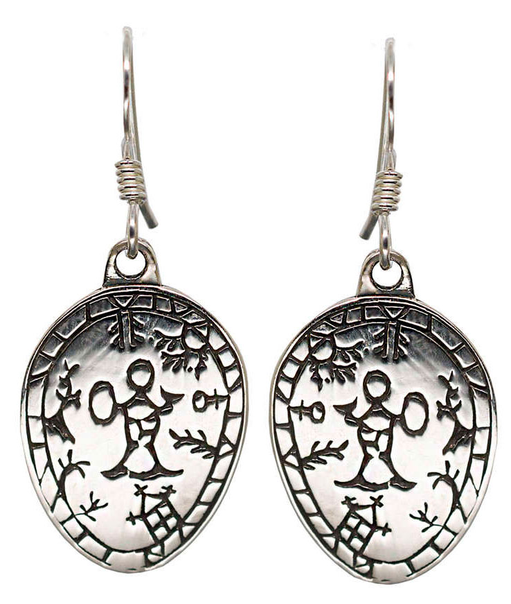 Northern Viking Jewelry Korpiklaani Shaman Drum hook Earrings NVJKK022