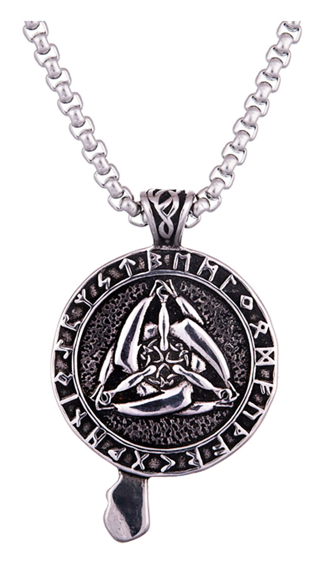 Northern Viking Jewelry Raven Celtic Knot necklace NVJRS113
