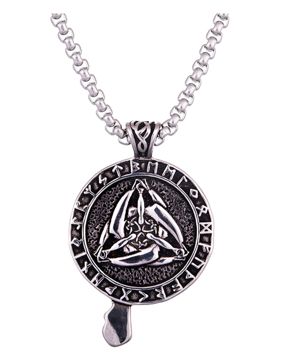 Northern Viking Jewelry Raven Celtic Knot necklace NVJRS113