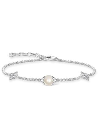 Thomas Sabo pearl with stars silver bracelet A1978-167-14-L19V 
