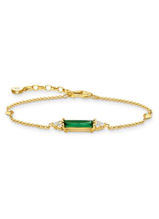 Thomas Sabo bracelet green stone gold A2018-971-6-L19V