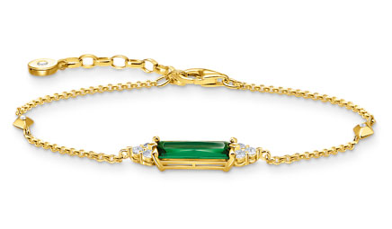 Thomas Sabo bracelet green stone gold A2018-971-6-L19V