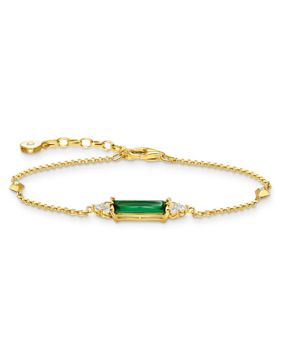Thomas Sabo bracelet green stone gold A2018-971-6-L19V