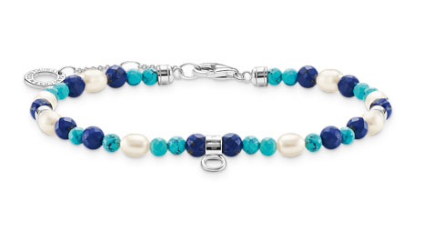Thomas Sabo with blue stones and pearls bracelet A2064-775-7-L19V