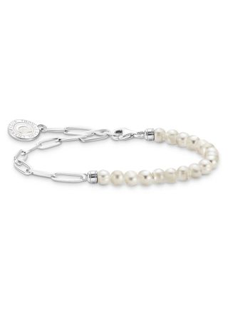 Thomas Sabo Charm Club Charmista white pearls bracelet A2129-158-14