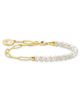 Thomas Sabo Charm Club Charmista gold with pearl charm bracelet A2129-430-14