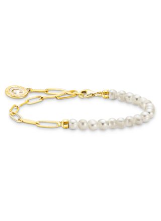 Thomas Sabo Charm Club Charmista gold with pearl charm bracelet A2129-430-14