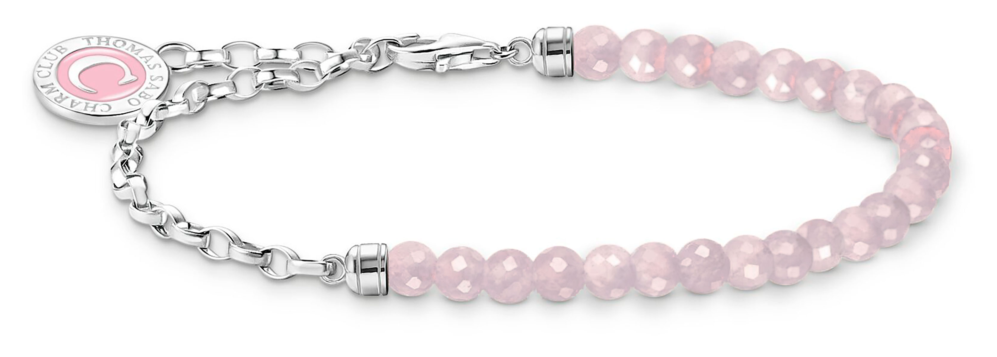 Thomas Sabo Charm Club Charmista rose quartz silver bracelet A2130-067-9-L19v