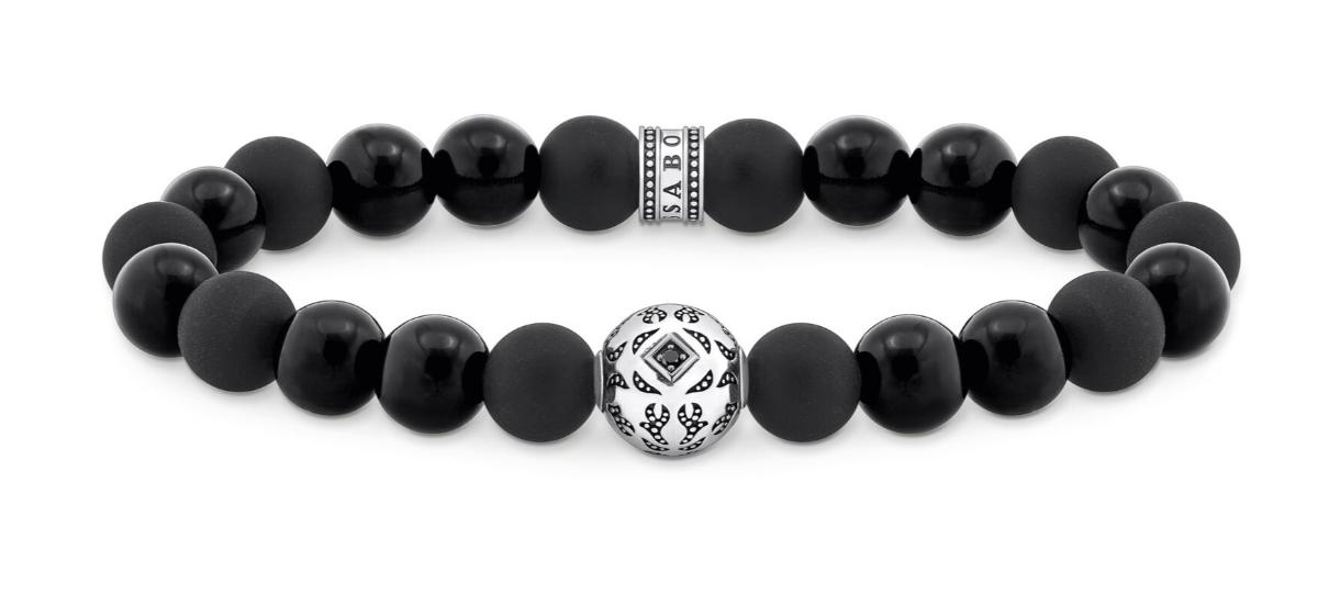 Thomas Sabo Rebel Wolf obsidian bracelet A2145-705-11