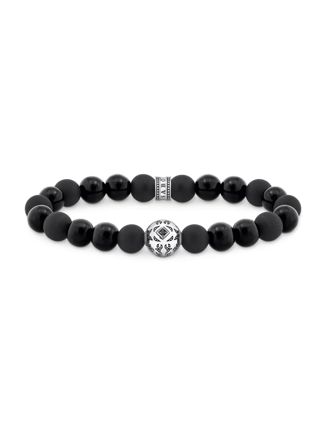 Thomas Sabo Rebel Wolf obsidian bracelet A2145-705-11