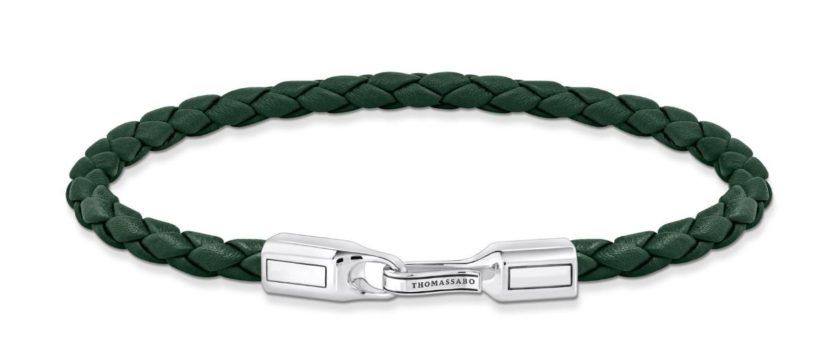 Thomas Sabo Rebel At Heart green leather bracelet A2147-682-6-L19
