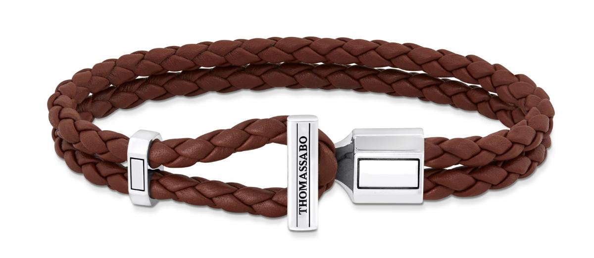 Thomas Sabo Rebel At Heart Double brown leather bracelet A2148-682-2