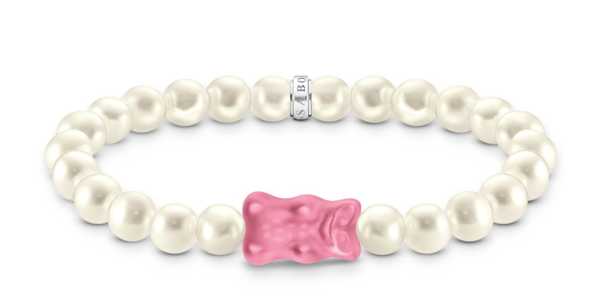 Thomas Sabo Haribo silver pearl bracelet with pink goldbears pearl bracelet A2154-082-9-L17