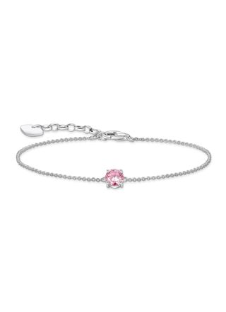 Thomas Sabo pink large zirconia pendant silver bracelet A2156-051-9-L19V