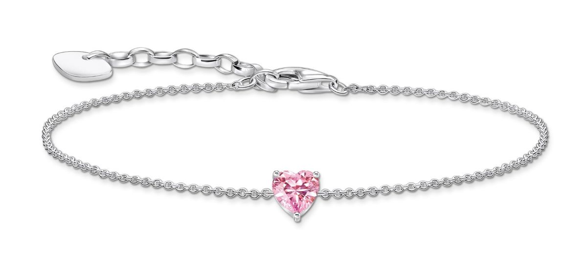 Thomas Sabo pink large heart pendant heart bracelet A2157-051-9-L19V