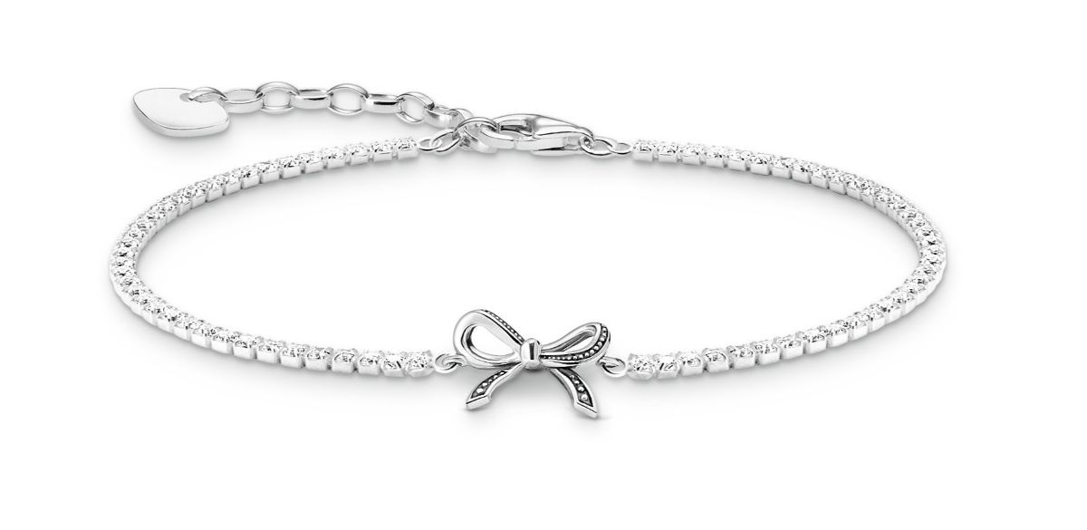 Thomas Sabo True Romance Silver Bow with white zirconia tennisbracelet A2172-643-14-L19V