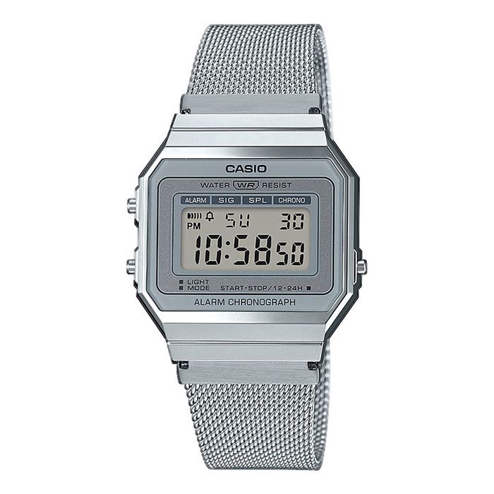 Casio silver watch mens clearance