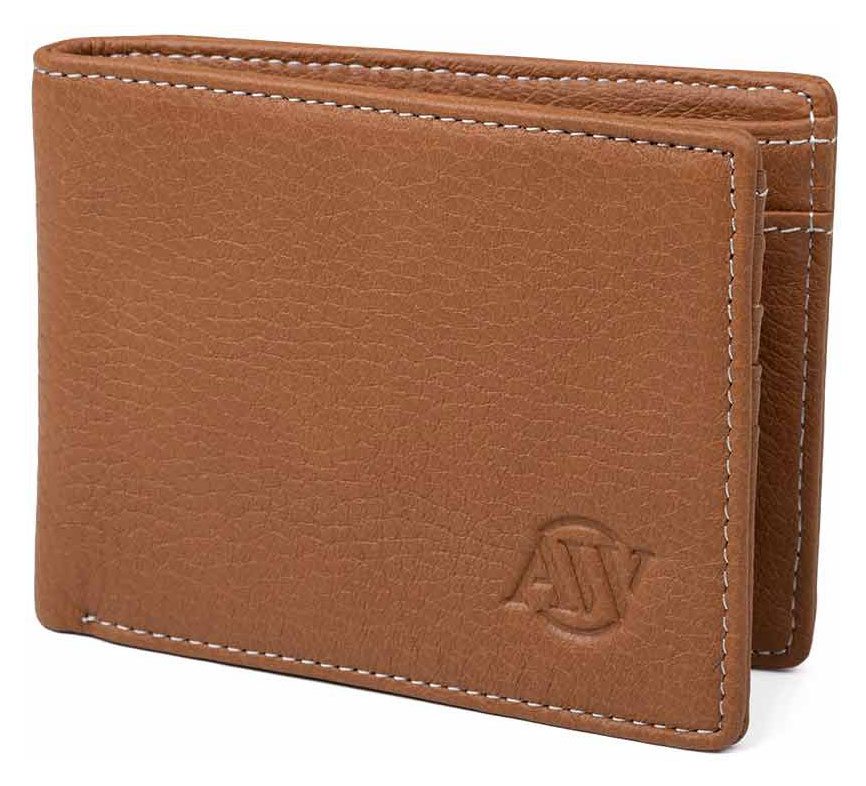 Aarni Elk Leather Wallet with Coin Pocket Cognac