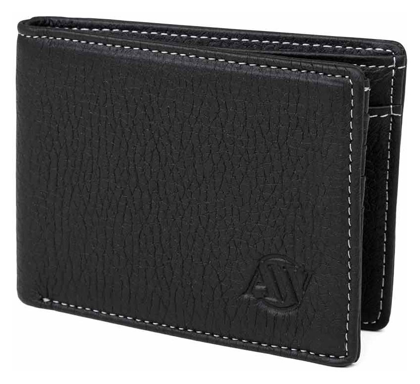Aarni Elk Leather Wallet with Coin Pocket Black