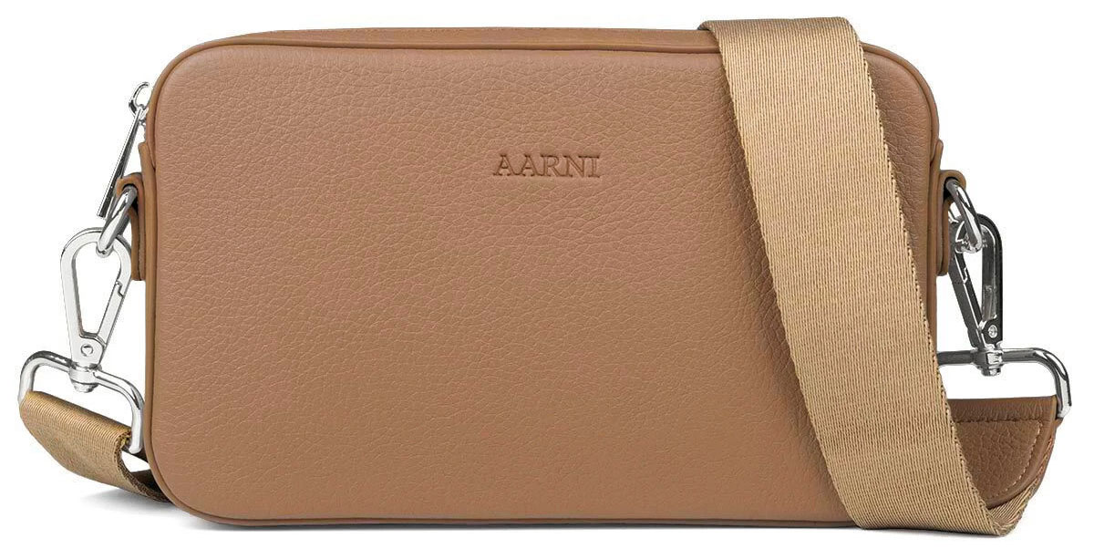 Aarni sand crossbody bag silver colored zipper