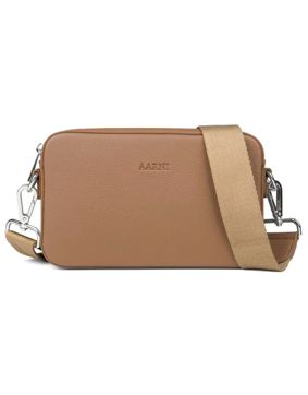 Aarni sand crossbody bag silver colored zipper