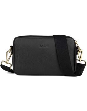 Aarni black crossbody bag gold colored zipper