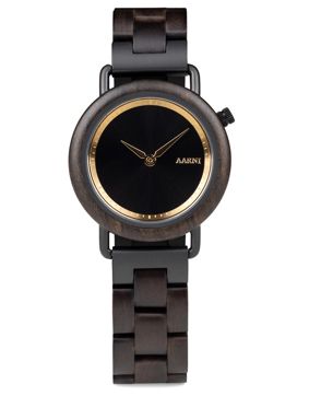 Aarni Saga Ebony black wooden watch