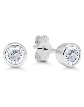 Silver zircon earrings 4mm AE-325144Z