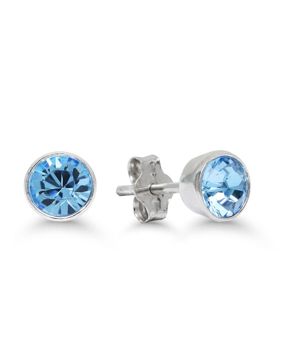 Silver lightblue zircon earrings 4mm AE-325144Zaqua
