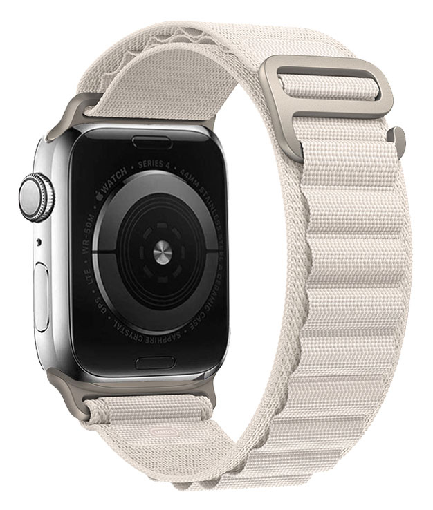 Tiera Apple Watch White Alpine Textile Strap 42/44/45/49 mm