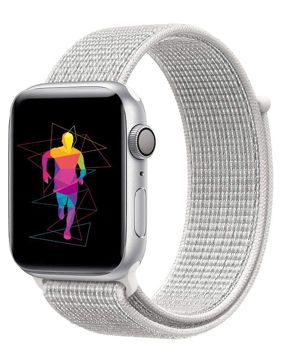 Tiera Apple Watch nylon strap grey/white