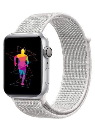 Tiera Apple Watch nylon strap grey/white