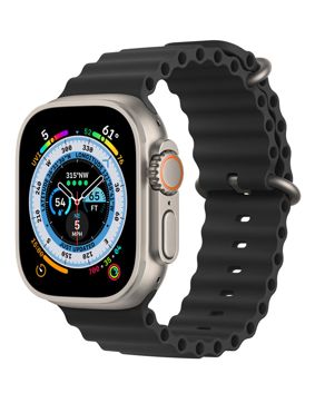 Tiera Apple Watch Black Ocean Silicone Strap