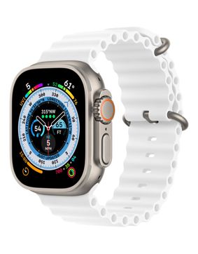 Tiera Apple Watch White Ocean Silicone Strap