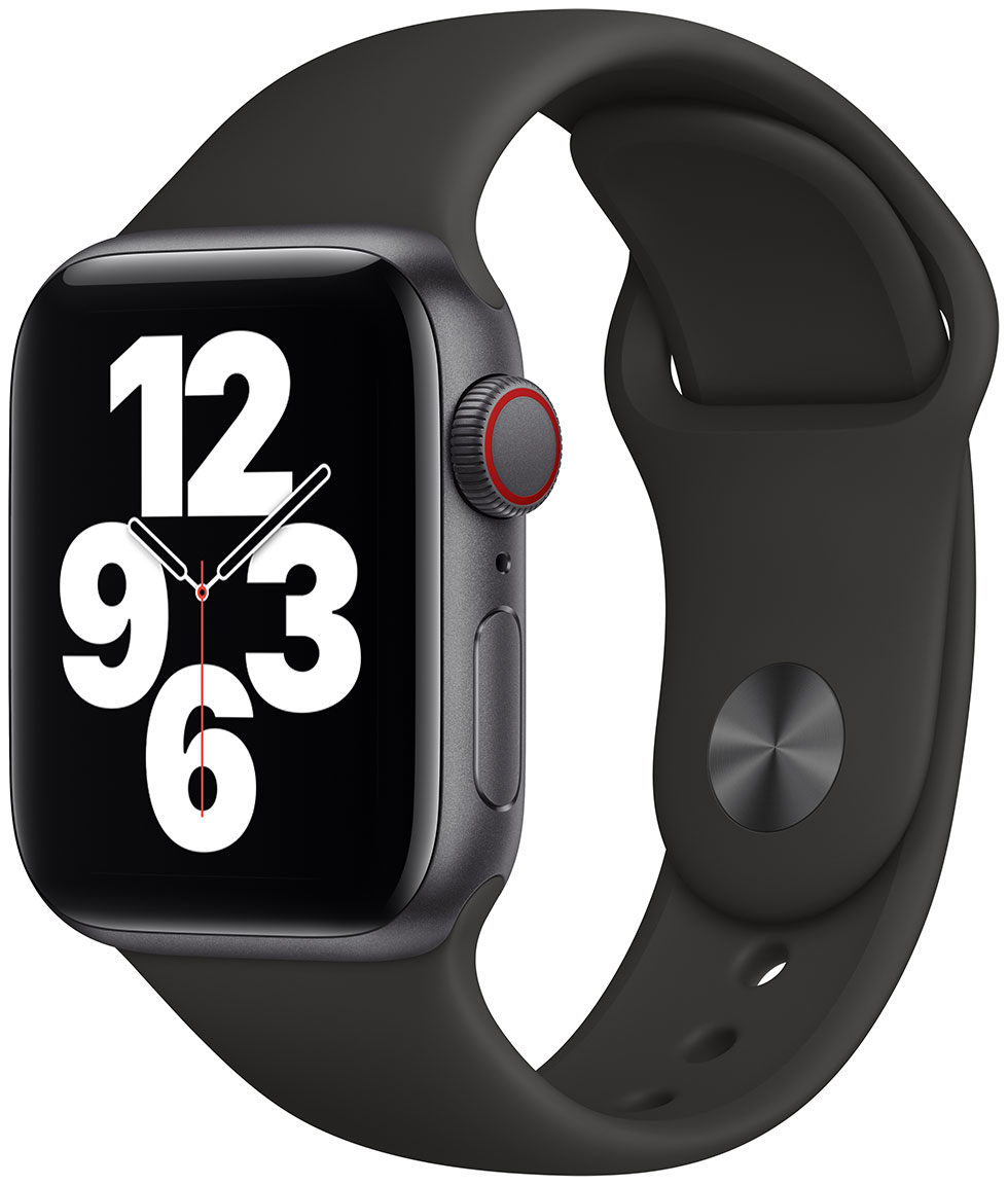 Apple Watch SE GPS Cellular Space Gray Aluminium Case 40 mm with Black Sport Band MYEK2KS A watchesonline