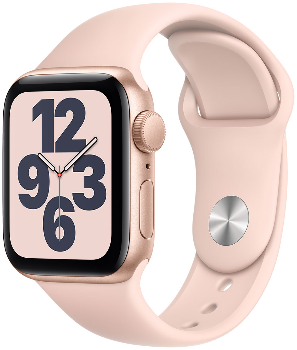 40mm gold aluminum case with pink sand sport band top