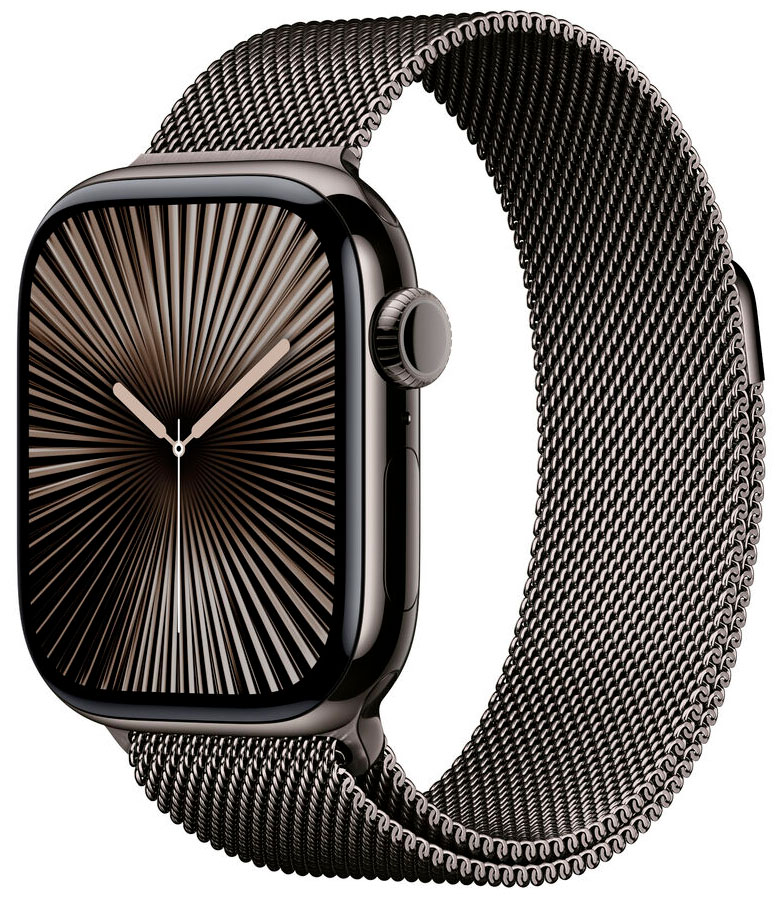 Apple Watch Series 10 GPS + Cellular 42mm Natural Titanium Case with Stone Grey Sport Band MWXD3QN/A - watchesonline.com Apple Watch Series 10 GPS + Cellular 42mm Natural Titanium Case with Stone Grey Sport Band MWXD3QN/A - watchesonline.com