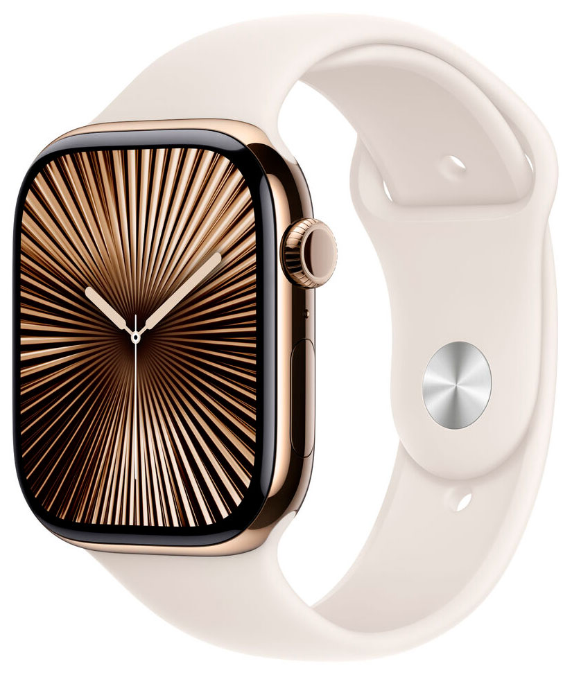 Apple Watch Series 10 GPS Cellular 46mm Natural Titanium Case with Stone Grey Sport Band MWYA3QN A watchesonline