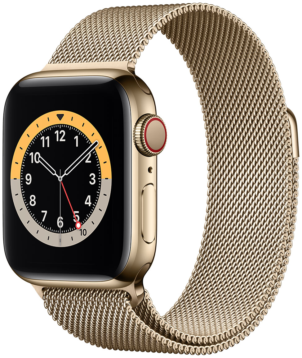 Apple Watch Series 6 GPS Cellular Gold Stainless Steel Case 40 mm with Gold Milanese Loop M06W3KS A watchesonline