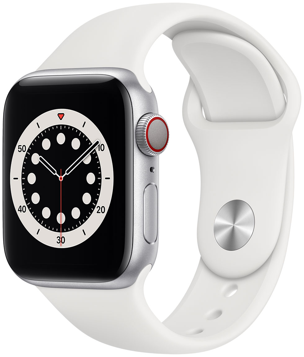 Silver aluminium case with white sport band on sale