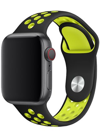 Tiera Apple Watch silicone strap black/green