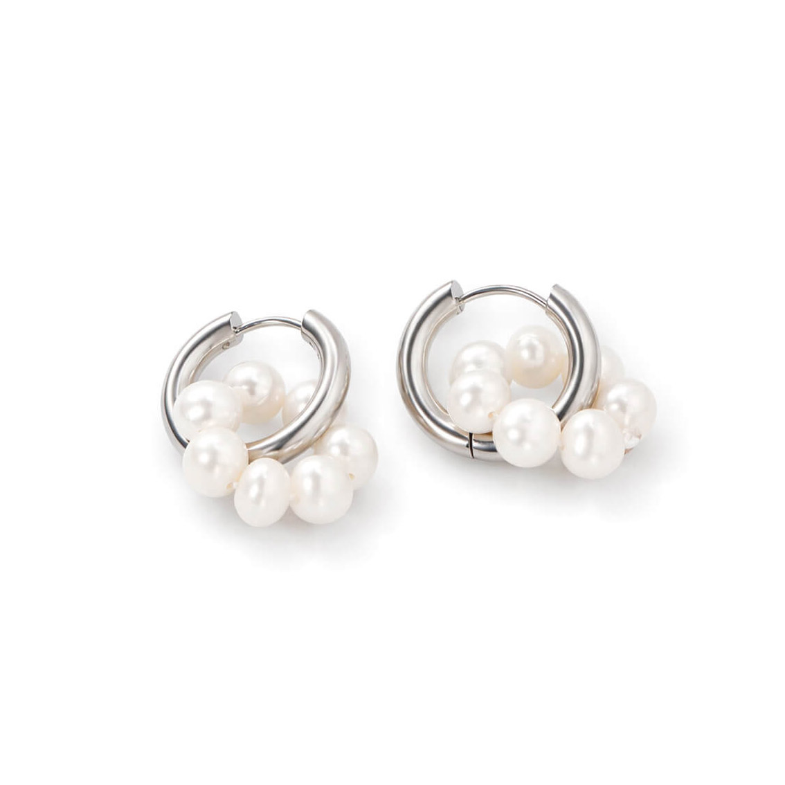 Madoww Aqua Circle pearl earrings