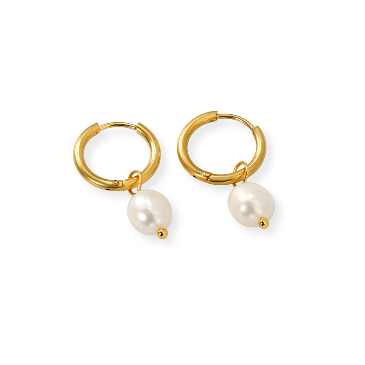 Madoww Aqua Single gold-plated pearl earrings