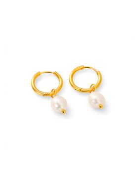 Madoww Aqua Single gold-plated pearl earrings