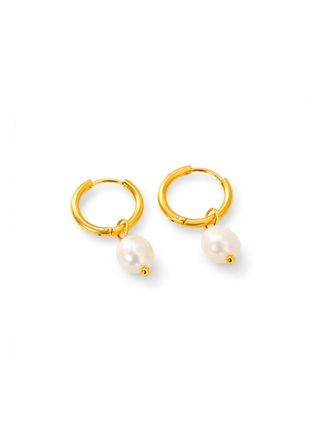 Madoww Aqua Single gold-plated pearl earrings