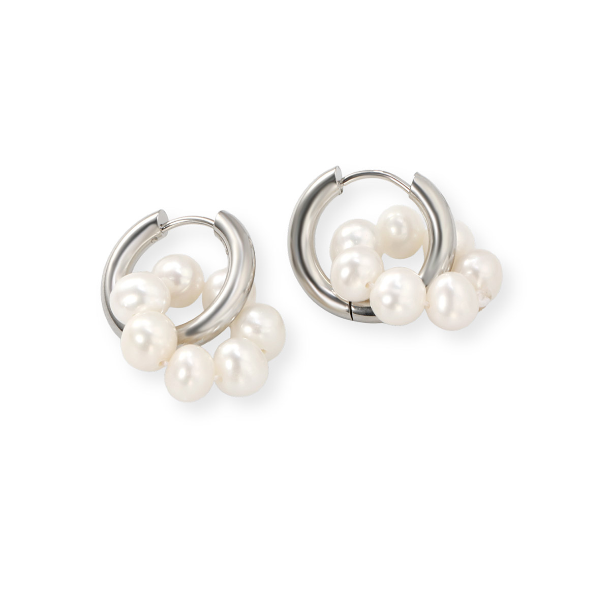 Madoww Aqua Circle pearl earrings
