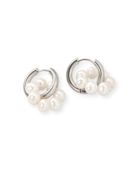 Madoww Aqua Circle pearl earrings