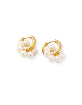 Madoww Aqua Circle gold-plated pearl earrings