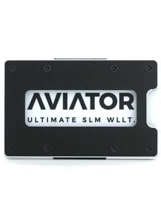 Aviator wallet classic Obsidian Black aluminium coinholder Slim