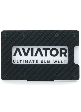 Aviator Wallet SLIDE Carbon Fiber Aluminium Coin Holder Slim
